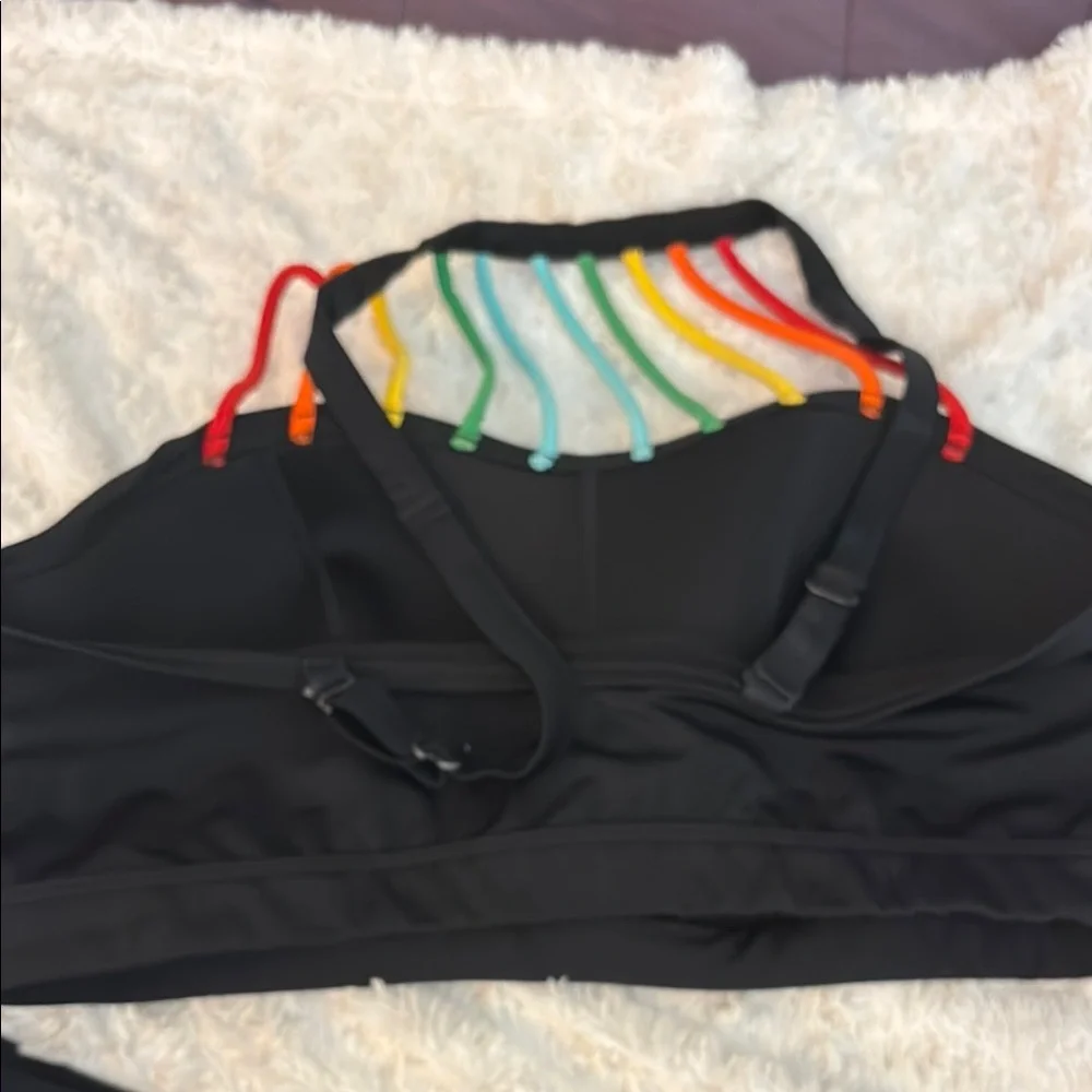 Cacique Black and Red Bikini with Halter Top and High-Waisted Bottom - Picture 3 of 11